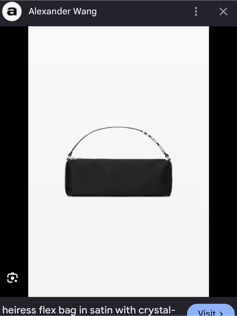 Alexander Wang Black Satin Baguette Shoulder Bag